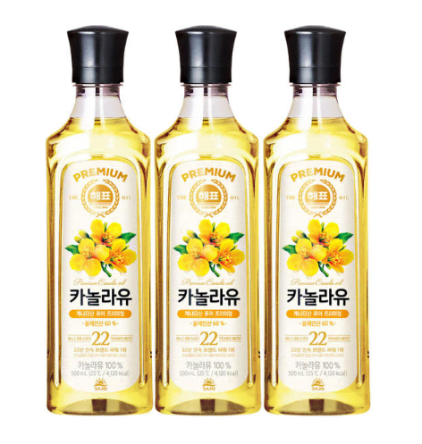 무료배송-해표 카놀라유 500ml 3개 식용유 사조